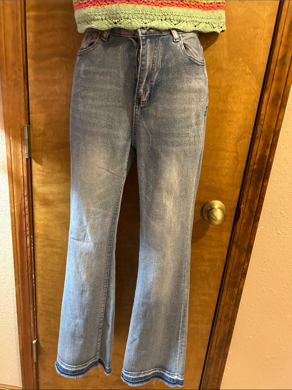 Classic Light Wash Women's Jeans - Light Blue Bell Bottom